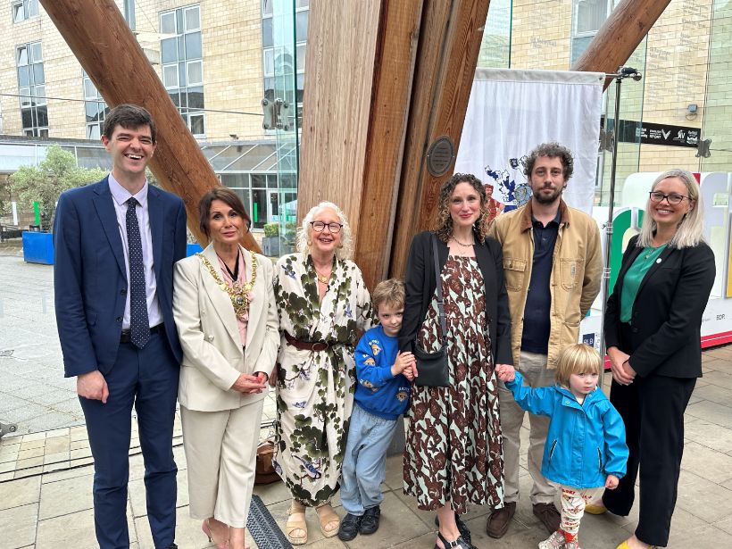 From left: James Henderson, director of policy and democratic engagement, Lord Mayor Coun Jayne Dunn, Bob Kerslake's wife Anne, children and grandchildren, and Kate Josephs, chief exec